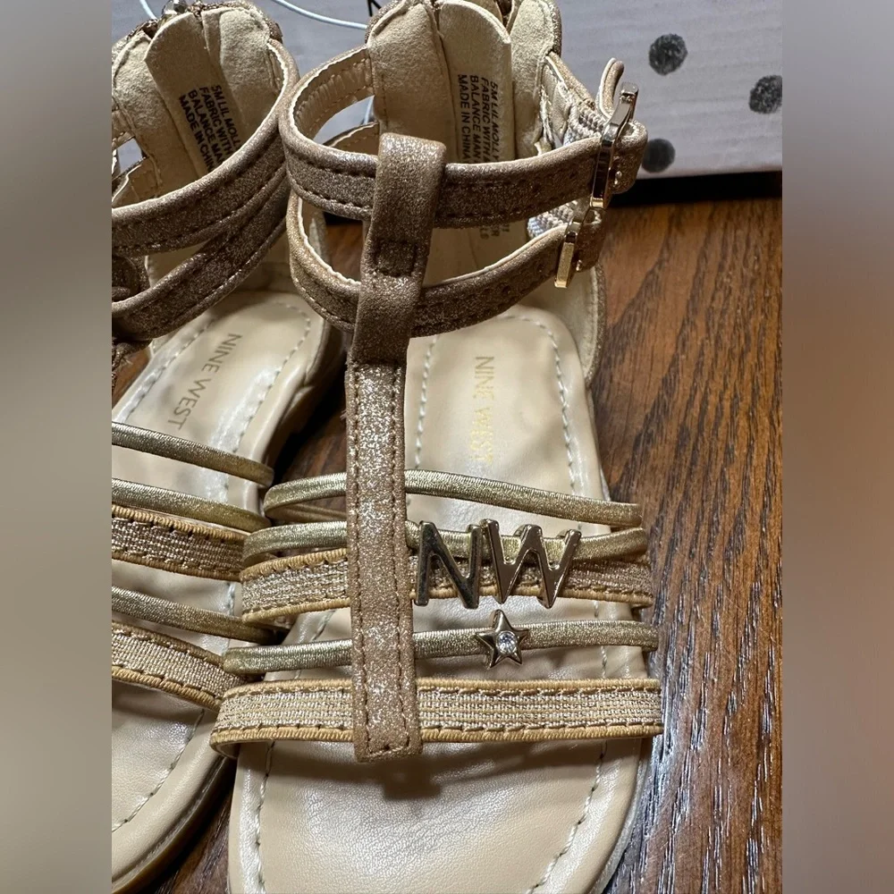 Nine West Kids Toddler/Baby Girls Lily Molly Cognac Sandals NWT Size 5